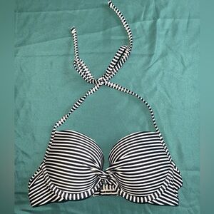 Aerie Navy and White Striped Push Up Bikini Top